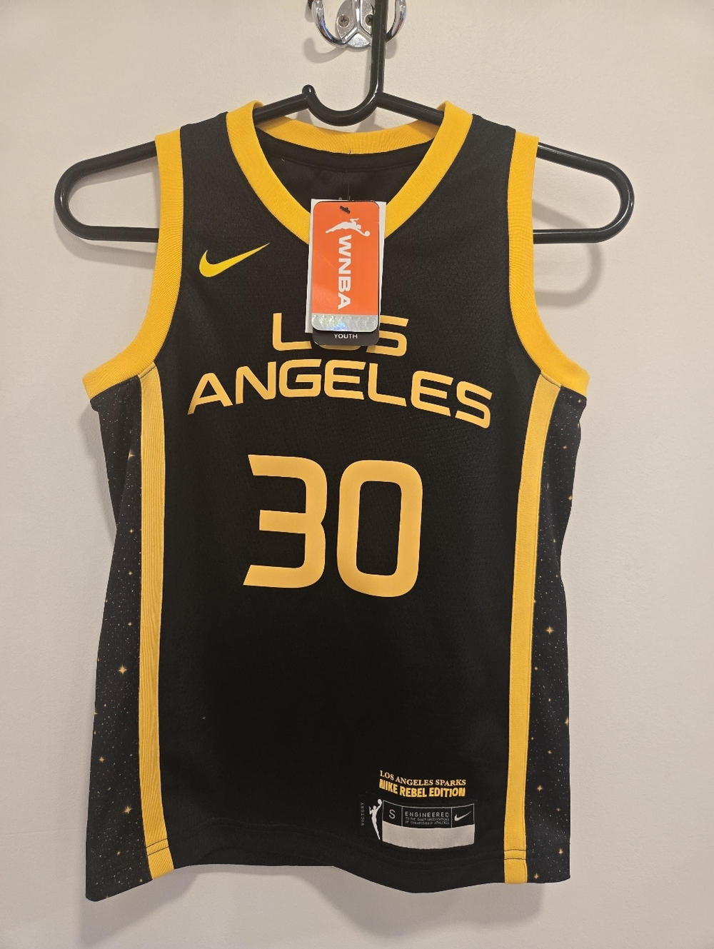 Nike Los Angeles Sparks Youth Basketball Jersey - Black & Yellow